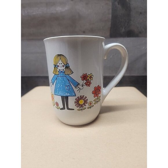 Vintage Other - Retro 70's Girl Power Flower Ceramic Coffee Mug